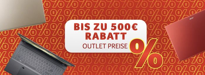 Acer Outlet bis 500€ Rabatt   z.B. Acer TravelMate P4 für 999€ (statt 1.198€)
