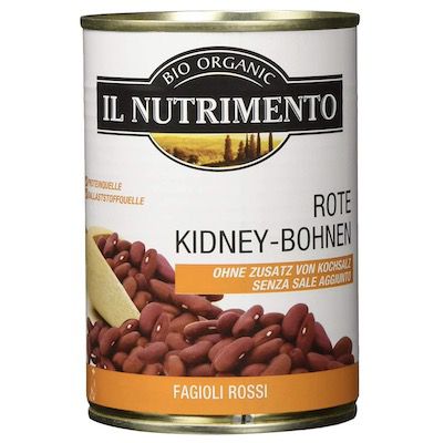 12er Pack IL NUTRIMENTO Kidney Bohnen ohne Salz (400g) ab 6,36€   Prime Sparabo
