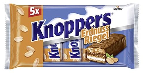 5er Pack Knoppers Erdnuss Riegel für 1,59€   Prime
