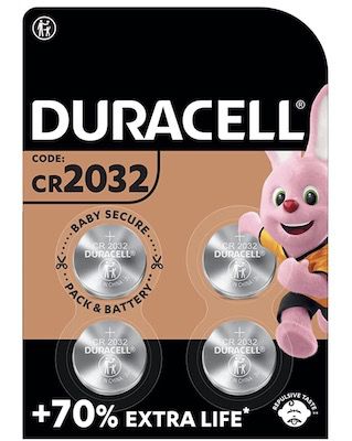 4er Pack Duracell Specialty 2032 Lithium Knopfzelle 3V für 2,84€ (statt 4€)   Prime Sparabo