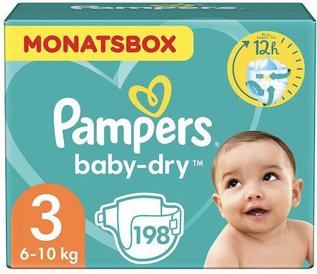 198er Pack Pampers Windeln Größe 3 (6 10kg) Baby Dry für 30,89€ (statt 41€)   Sparabo