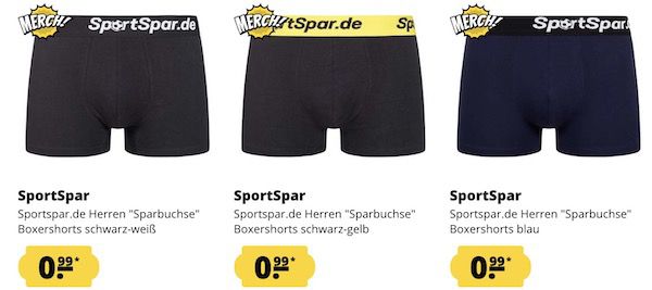 SportSpar Merch 2 für 1  Aktion   z.B. 2 Boxershorts ab 0,99€
