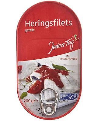 Jeden Tag MSC Heringsfilets mit Tomatensoße 200g für 1,19€