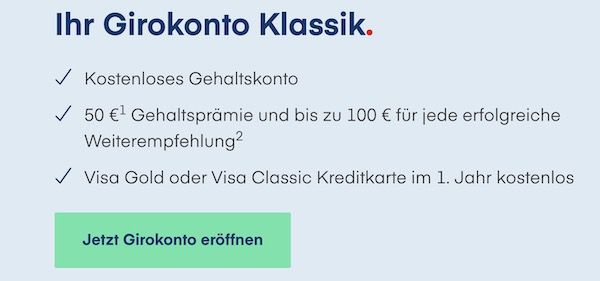 1822direkt kostenloses Girokonto + 50€ Prämie + 100€ KwK + 1,55% Zinsen