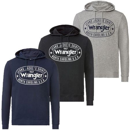 Wrangler Kapuzen Hoodie in drei Farben für je 24,94€ (statt 47€)