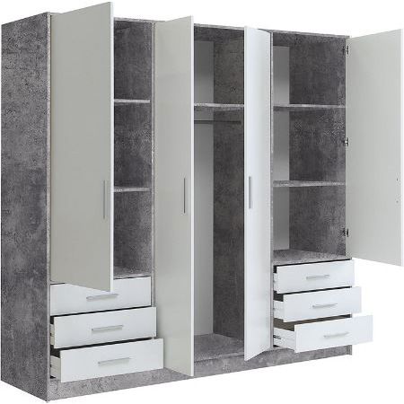 Forte Jupiter Kleiderschrank, 4 türig mit 6 Schubladen für 299€ (statt 384€)