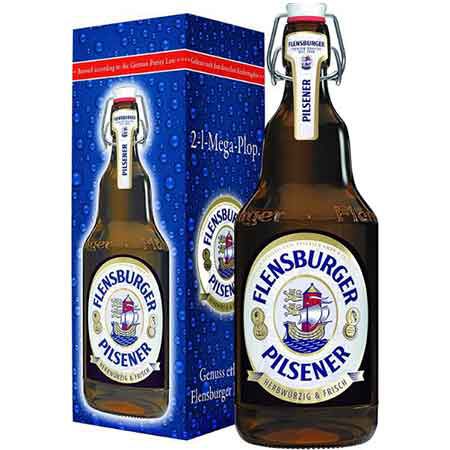 2 Liter Flensburger Pilsener Mega Plop Bier mit Geschenkkarton ab 15,29€ (statt 22€) &#8211; Prime