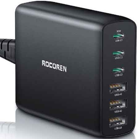 Rocoren 6 Port 100W USB C/A Ladegerät mit PD & QC für 19€ (statt 30€)