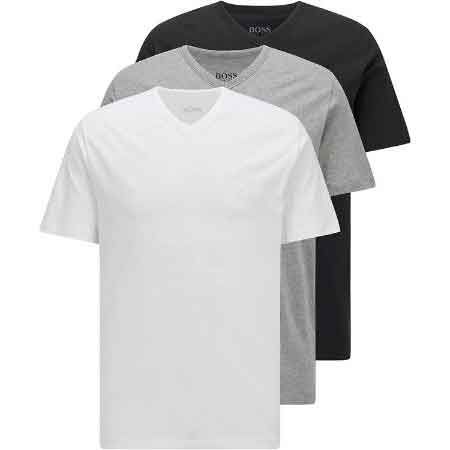 3er Pack Hugo Boss V-Neck T-Shirts für 28,76€ (statt 35€)