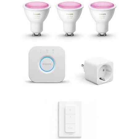 Philips Hue Ambiance GU10 Bluetooth Starter Kit + Smarte Steckdose für 159,95€ (statt 177€)