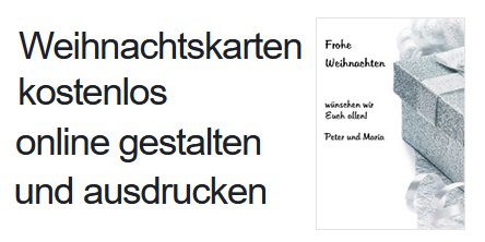 Gratis: Weihnachtskarten online gestalten und ausdrucken