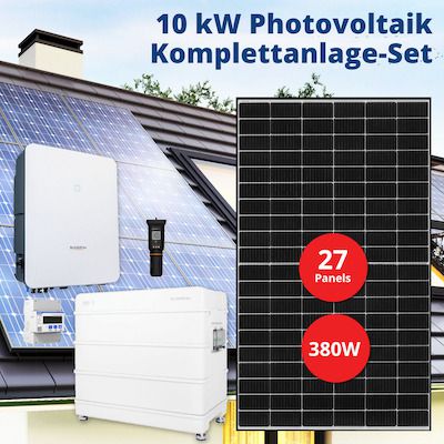 10 kWp Photovoltaik Komplettanlage Set mit + Speicherset für 13.190€ (statt 14.990€)