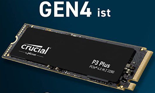 Crucial P3 Plus PCIe 4.0 x4 M.2 SSD mit 1TB Speicher für 41,99€ (statt 46€)