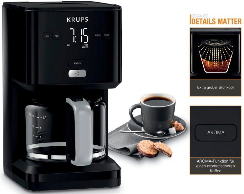 Krups Smartn Light KM6008 Kaffeemaschine für 43,99€ (statt 55€)