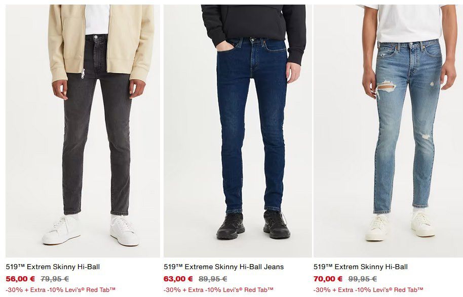 LEVIS End of Season Sale mit bis zu 50% + 10% Extra Rabatt