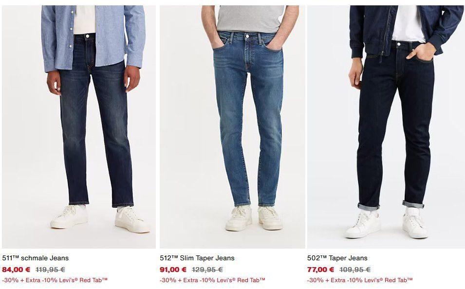 LEVIS End of Season Sale mit bis zu 50% + 10% Extra Rabatt