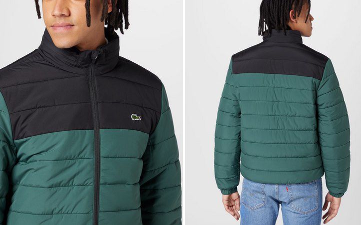 Lacoste Quilted Steppjacke in Grün/Schwarz für 122,50€ (statt 220€)