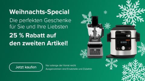 Ninja Kitchen: 25% Rabatt auf den 2. Artikel   z.B. MAX AF160EU + AG301EU Fritteuse für 312€ (statt 350€)
