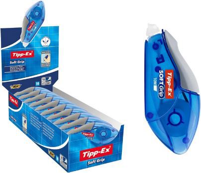 10er Pack Tipp Ex Korrekturroller Soft Grip, 10m x 4.2mm ab 12,84€ (statt 17€)   Prime Sparabo