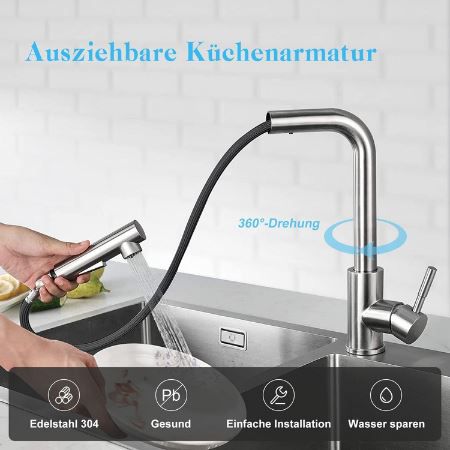 Mareston ausziehbare Hochdruck Küchenarmatur für 35,99€ (statt 90€)