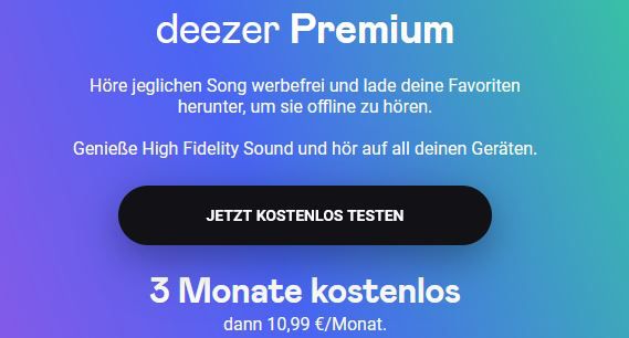 3 Monate Deezer Premium/Family kostenlos oder 12 Monate 50% Rabatt