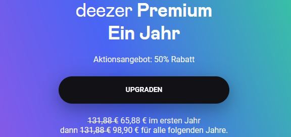 3 Monate Deezer Premium/Family kostenlos oder 12 Monate 50% Rabatt