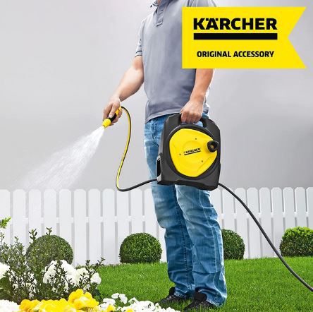 Kärcher Schlauchbox inkl. 10 + 2m Schlauch, Spritze & Zubehör für 29,99€ (statt 43€)