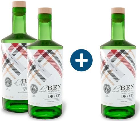 3 Flaschen Ben Bracken Scottish Dry Gin, 0,7L, 43,3% Vol. für 34,93€ (statt 50€)