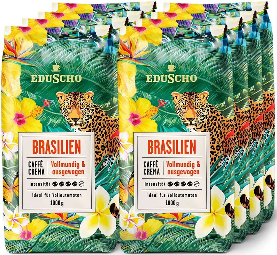 8 x 1Kg Pack Eduscho Caffè Crema Brasilien Bohnenkaffee für 68,32€