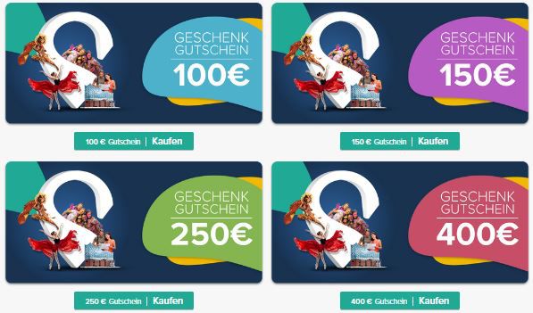 Last Minute Geschenkidee: Musical, Freizeit und Reisegutscheine ab 59€ p.P.