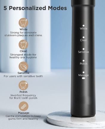Okmimo Elektrische Schall Zahnbürste mit Timer + 5 Modi für 18,98€ (statt 38€)