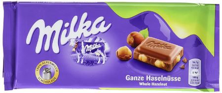 Milka Ganze Haselnuss Schokolade, 100g für 0,85€   Prime