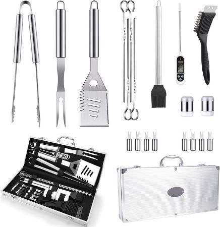Sundom Grillbesteck Set mit Thermometer und Koffer, 21 tlg. für 11,99€ (statt 30€)