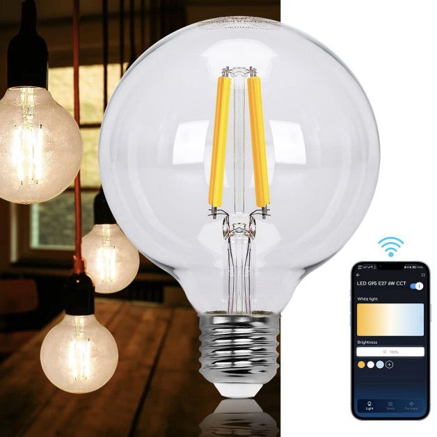 Aigostar Smart LED Retro Glühbirne (E27) mit 6W, warmweiß & App Steuerung für 6,76€   Prime