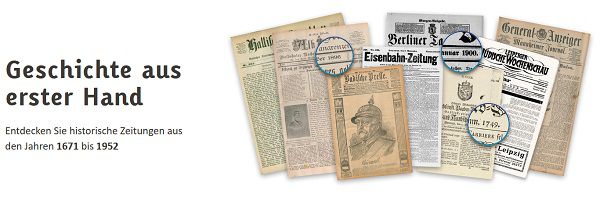 Gratis: In historische Zeitungen aus den Jahren 1671 bis 1952 schmökern & downloaden