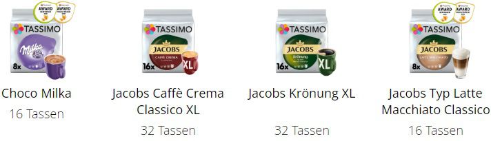 Bosch TASSIMO Vivy 2 Kaffeemaschine + 8 Packungen Kapseln für 47,92€