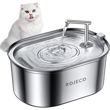 ROJECO Edelstahl Katzenbrunnen (3,2L) für 19,99€ (statt 40€)