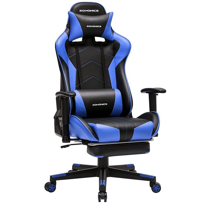 SONGMICS RCG016 Gaming Stuhl bis 150kg in Schwarz / Blau für 79,49€ (statt 160€)