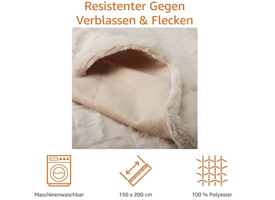 Amazon Basics Kuscheldecke mit Kunstfell für 23,20€ (statt 28€)   Prime