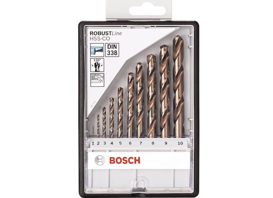 Bosch Pro 10tlg. Metallbohrer Set HSS Cobalt Robust Line für 18,22€ (statt 30€)   Prime