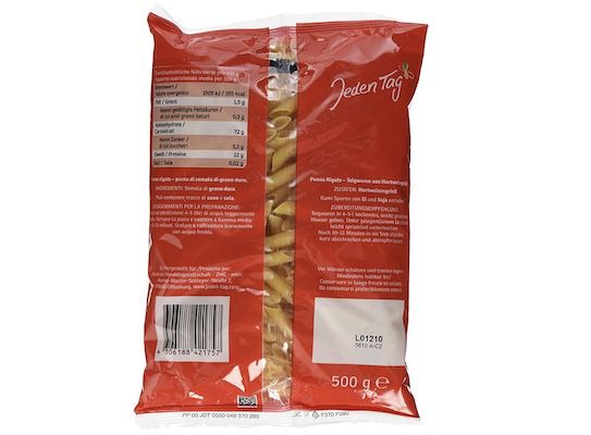 500g Jeden Tag Penne Nudeln für 0,89€   Prime