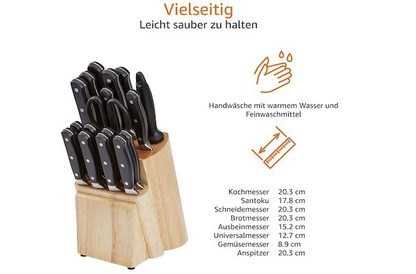 Amazon Basics 9tlg. Premium Messerblock für 23,58€ (statt 35€)