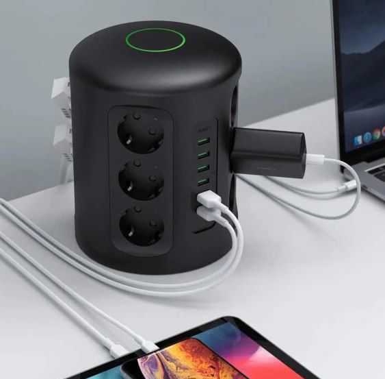 Aukey PA S14 PowerHub XL mit 12 Steckdosen & 6 USB Ports für 18,59€ (statt 25€)