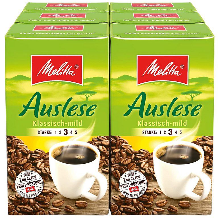 6x Melitta Gemahlener Röstkaffee mild (Stärke 3) ab 23,94€ (statt 30€)