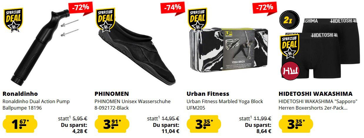 48 Stunden Preissturz bei Sportspar bis 96% Rabatt auf ausgewählte Artikel