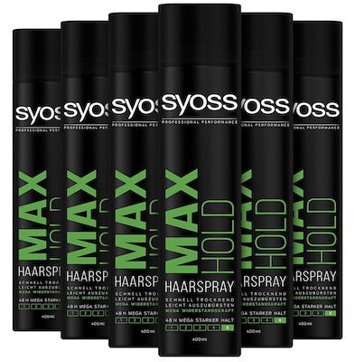 6x 400ml Syoss Haarspray Max Hold Haltegrad 5 für 21,55€ (statt 27€)