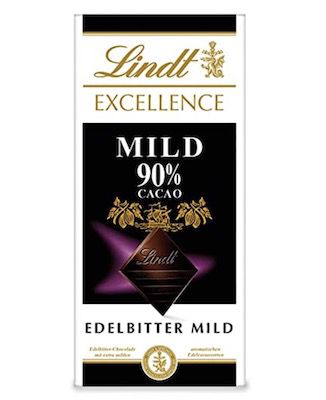 100g Lindt Excellence Mild 90% Kakao Edelbitter Schokolade für 1,99€