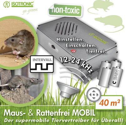 Isotronic Ultraschall Mäuse  und Rattenvertreiber für 19,99€ (statt 26€)