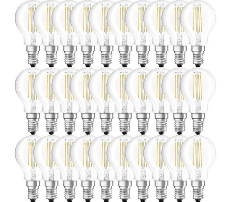30 x Osram LED Filament 4W Leuchtmittel E14 für 14,99€ (statt  33€)