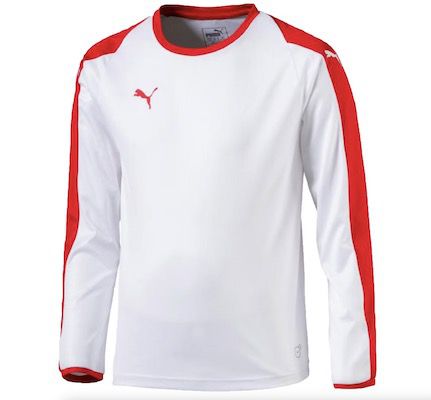Puma Liga Langarm Trikot in Weiß Rot für 7,98€ (statt 13€)